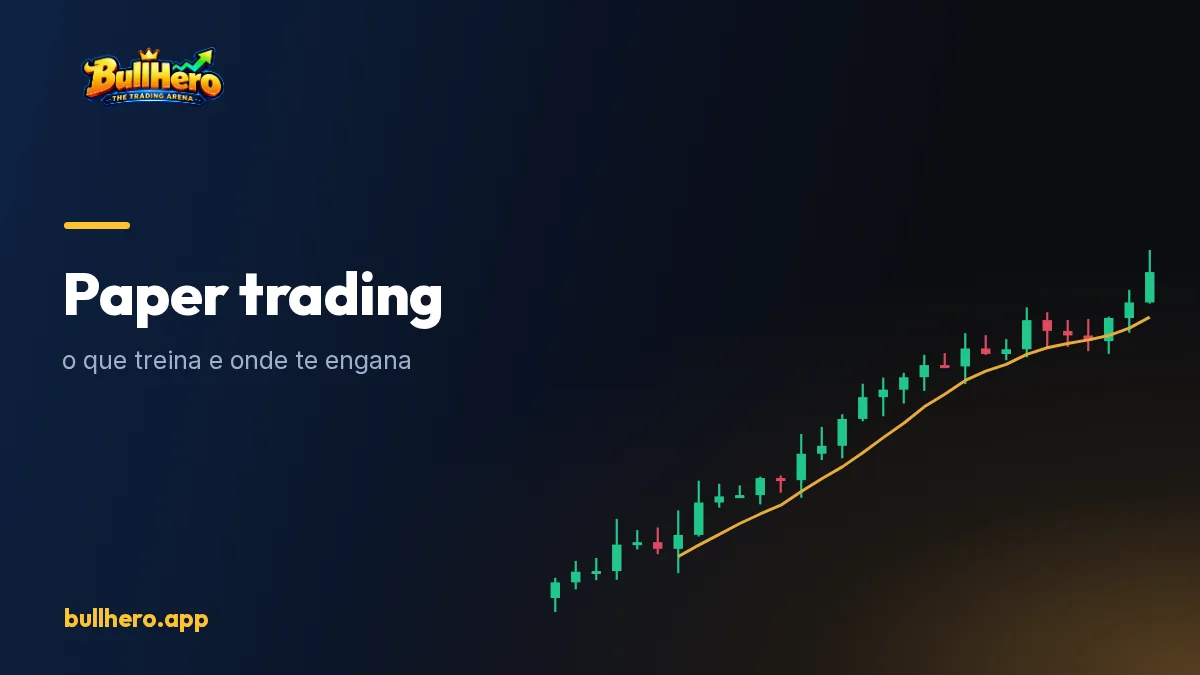 Conta demo de trading com o saldo fictício e uma posição aberta em perda
